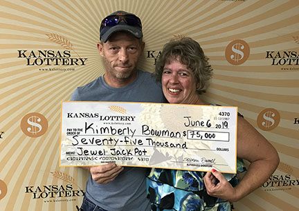 Kimberly Bowman won $75,000 on the $10 Jewel Jackpot instant scratch game
